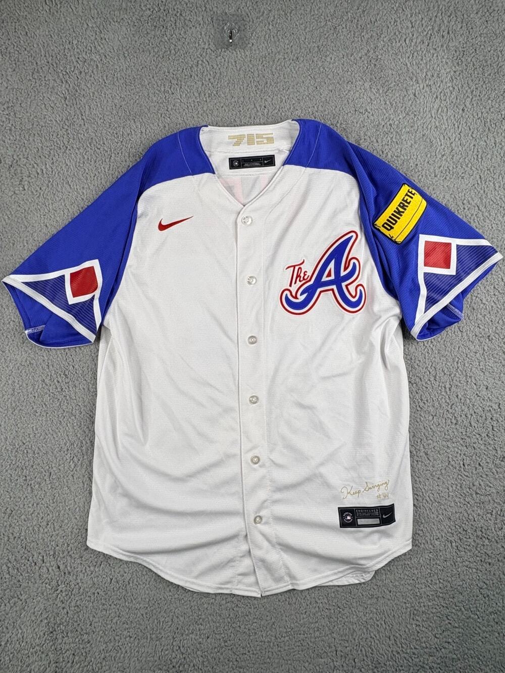 Nike Atlanta Braves City Connect Jersey Men's Large White/Blue Austin Riley #27